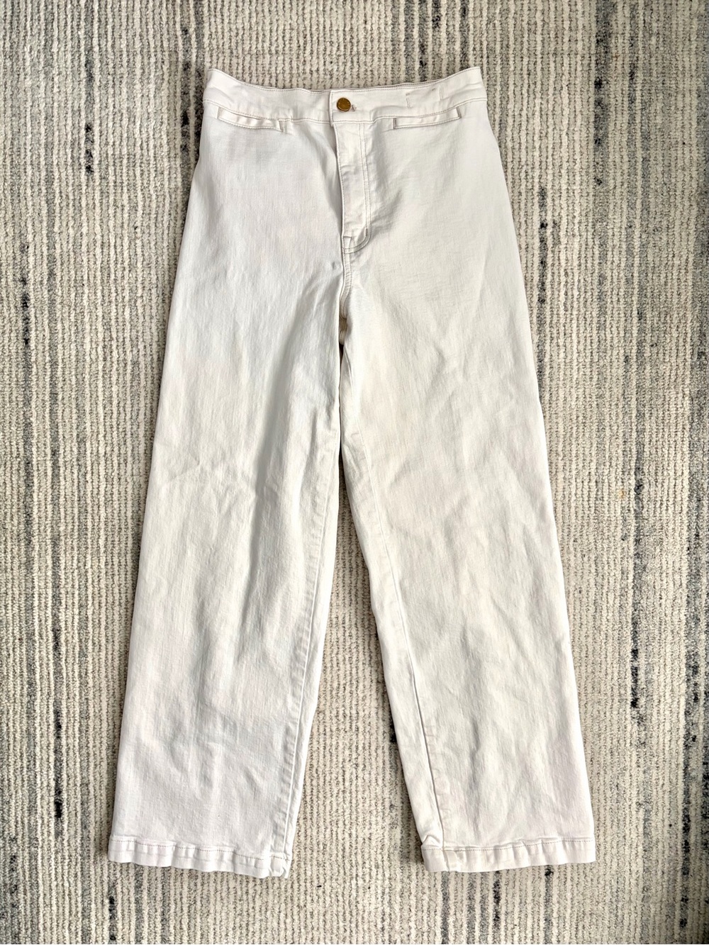 Madewell Cream Emmett High-Rise Wide Leg Jeans